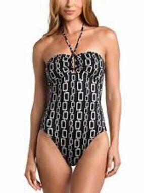 L'Agence Emila Geo Halter Bandeau Swimsuit